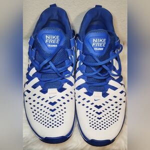 Nike Blue and White Athletic Shoes with Breathable Mesh.